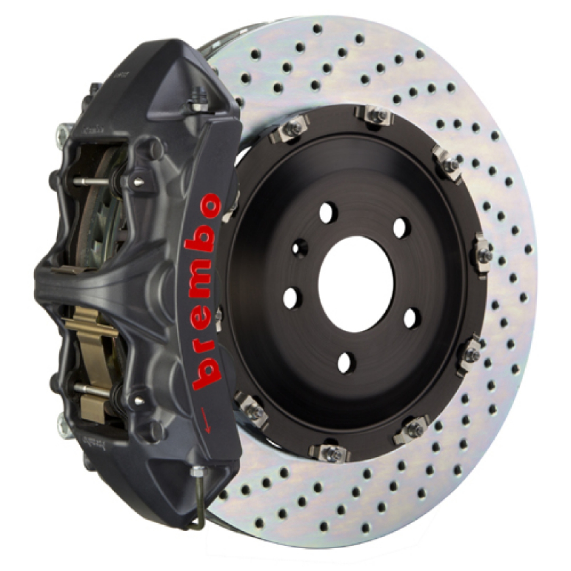 Picture of Brembo 10-15 Camaro SS Front GTS BBK 6 Piston Cast 380x34 2pc Rotor Drilled-Black HA