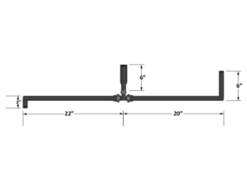 Picture of Fleece Performance Universal Pre-Formed 5-8in ID Hose w- 90 Deg- Ends-1in ID T-Fitting