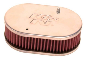 Picture of K&N Universal Custom Air Filter - Oval - Red - 51mm Neck Flange