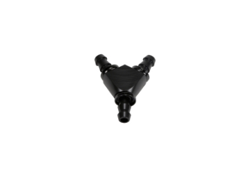 Picture of Fleece Performance Universal 3-8in Aluminum Y Barbed Fitting For -6 Pushlock Hose - Black Anodized