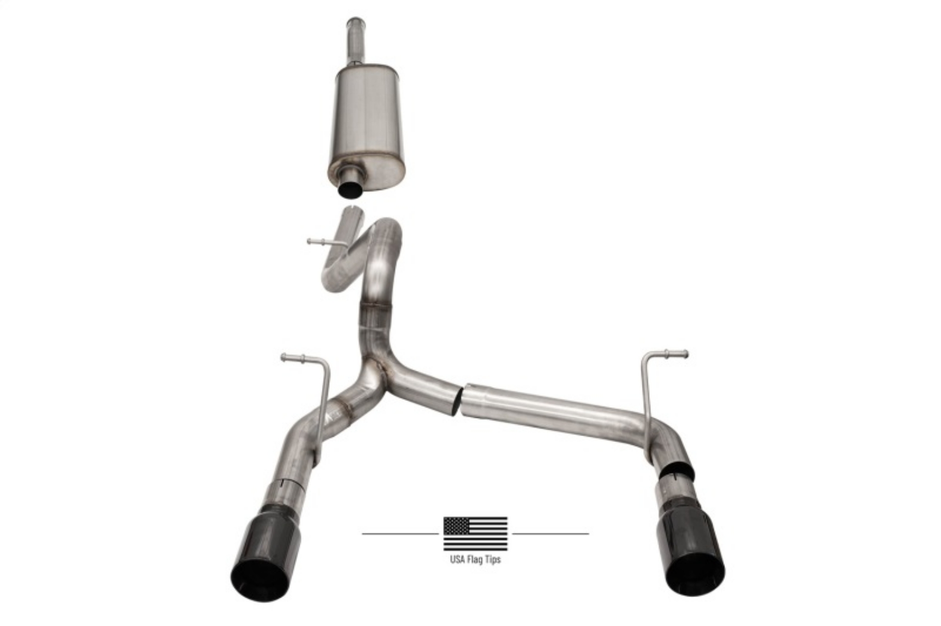 Picture of Corsa 2018-2025 Jeep Wrangler JLU 3-6L 2-75in Sport Cat-Back Exhaust w- Black Tips