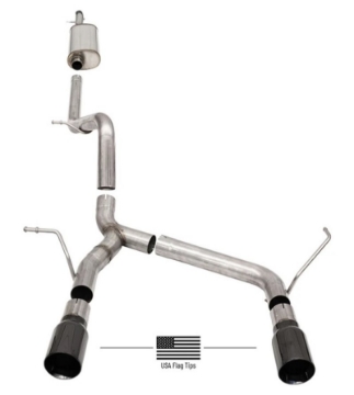 Picture of Corsa 2018-2025 Jeep Wrangler JLU 3-6L 2-75in Sport Cat-Back Exhaust w- Black Tips
