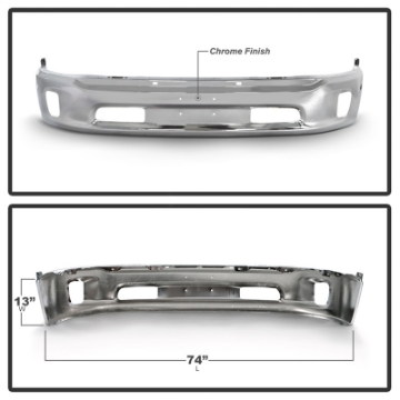 Picture of Spyder Dodge Ram 1500 13-18 Bottom w-o Sensor w-Fog Light Hole Front Bumper-Chrome OEM 68160853AB