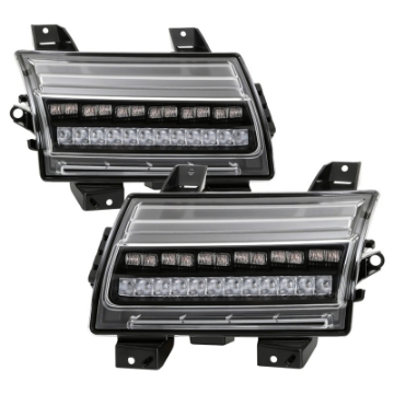 Picture of Spyder Jeep Wrangler 2018-2019 Halogen Model Only LED Front Bumper Lights - Seq- Signal - Black