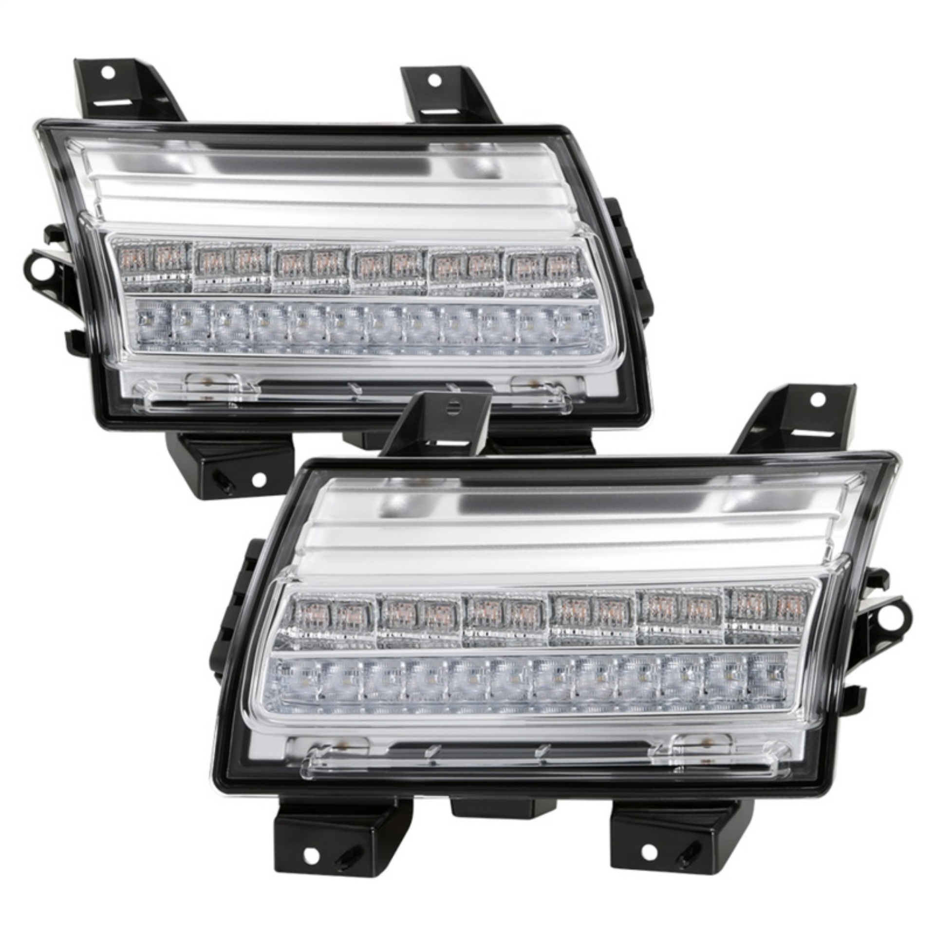 Picture of Spyder Jeep Wrangler 2018-2019 Halogen Model Only LED Front Bumper Lights - Seq- Signal - Chrome