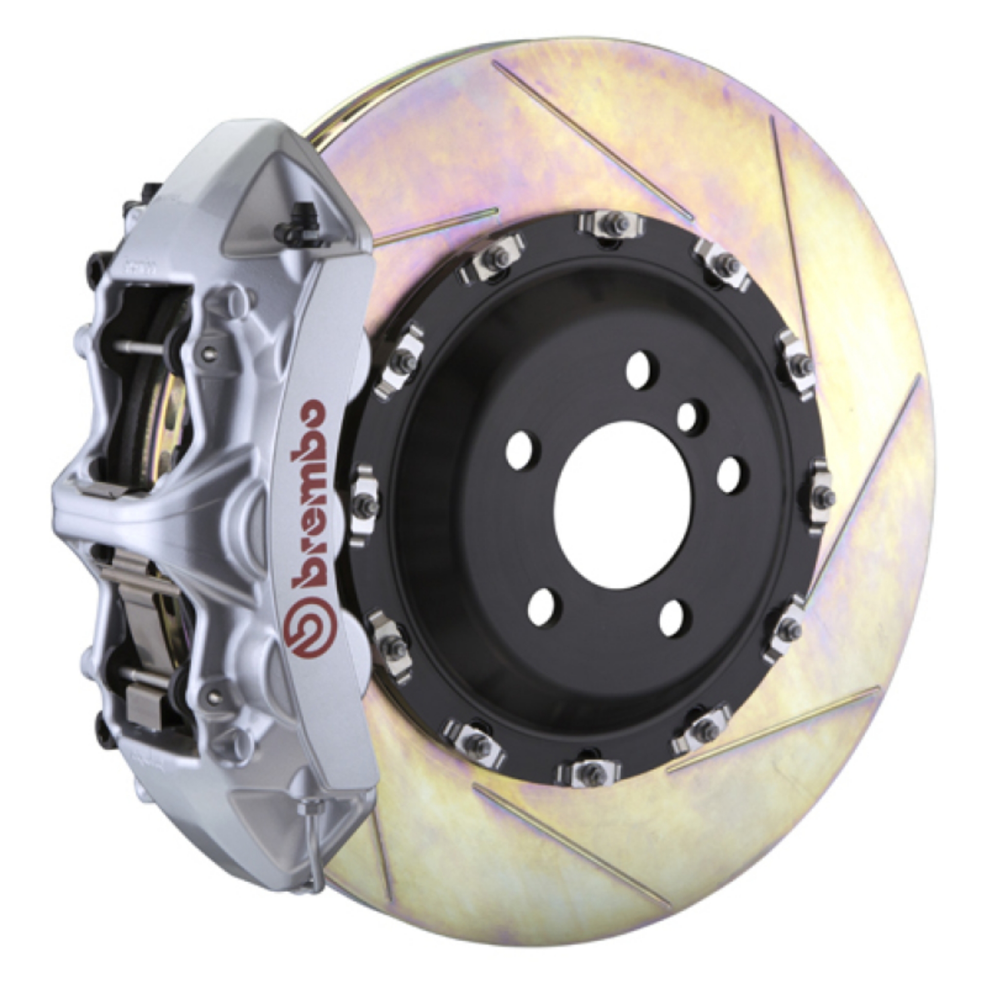 Picture of Brembo 10-19 Ghost Front GT BBK 6 Piston Cast 411x34 2pc Rotor Slotted Type-1-Silver