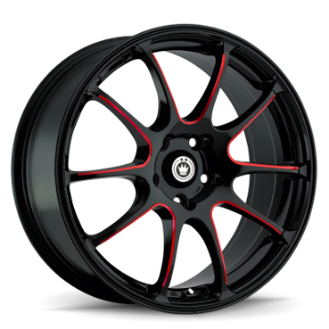 Picture of Konig Illusion 18x8 5x114-3 ET45 Black-Ball Cut Red