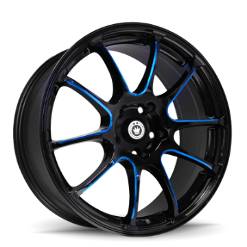 Picture of Konig Illusion 17x7 5x100 ET40 Black-Ball Cut Blue