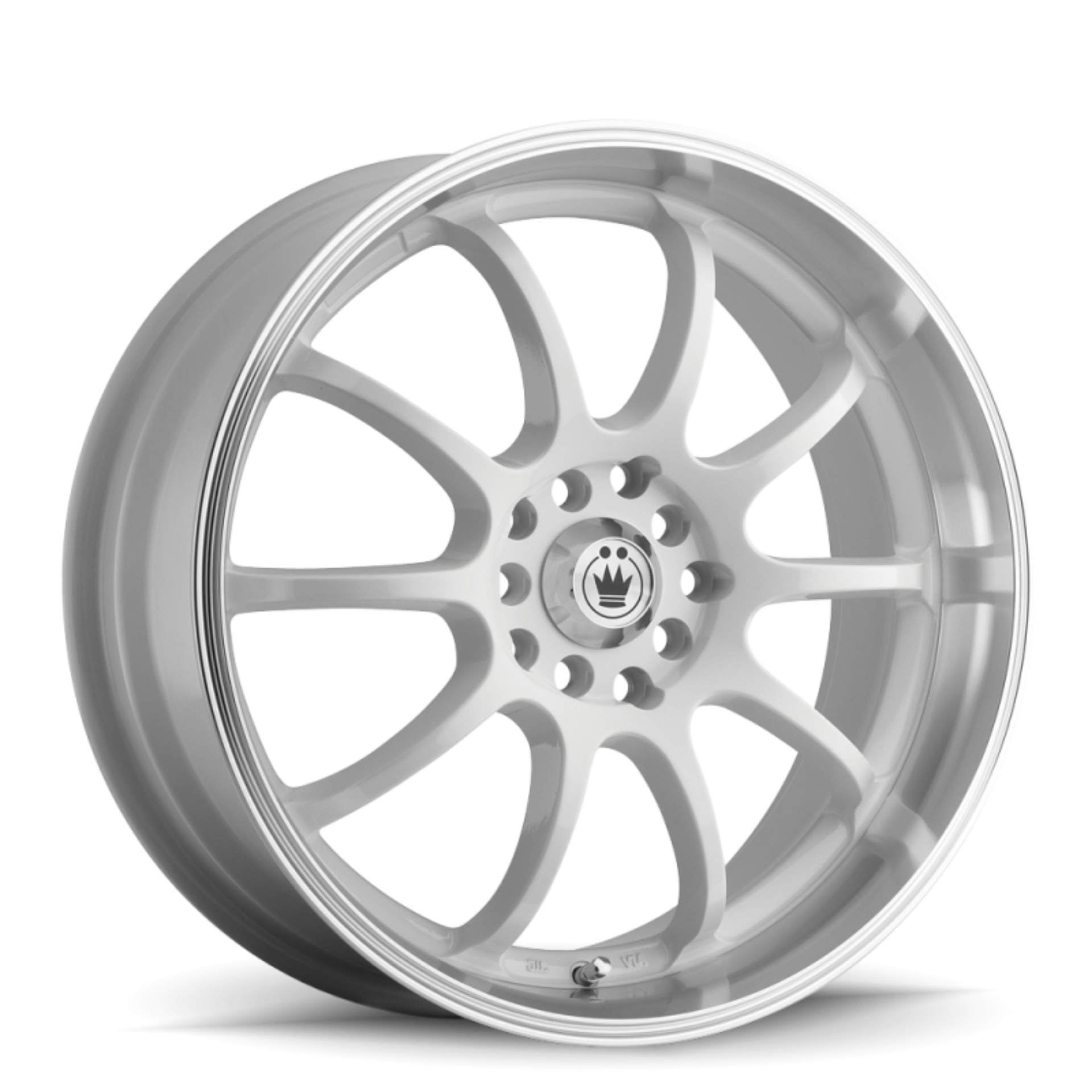 Picture of Konig Lightning 17x7 10x100-114-3 ET40 White-Machine Lip