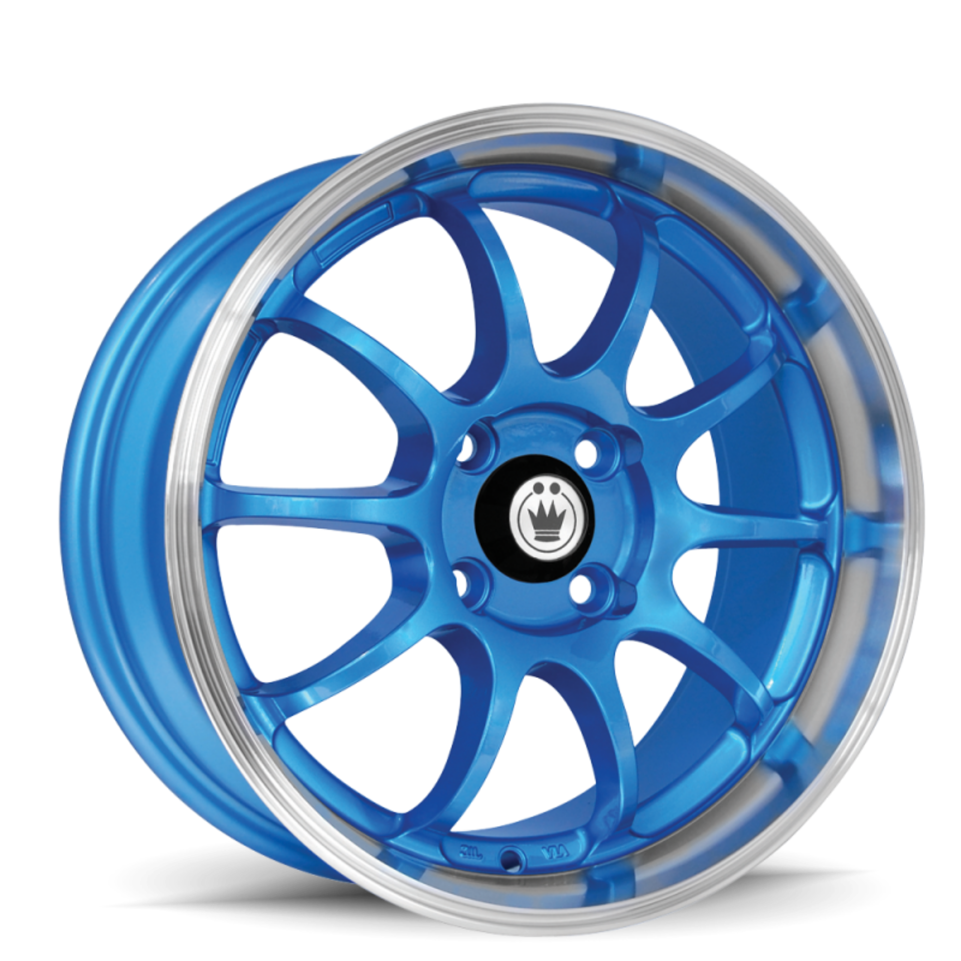 Picture of Konig Lightning 15x7 4x100 ET38 Blue-Machine Lip