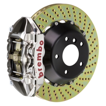 Picture of Brembo 16-23 Metris W447 Rear GTR BBK 4 Piston Billet345x28 2pc Rotor Drilled- Nickel Plated