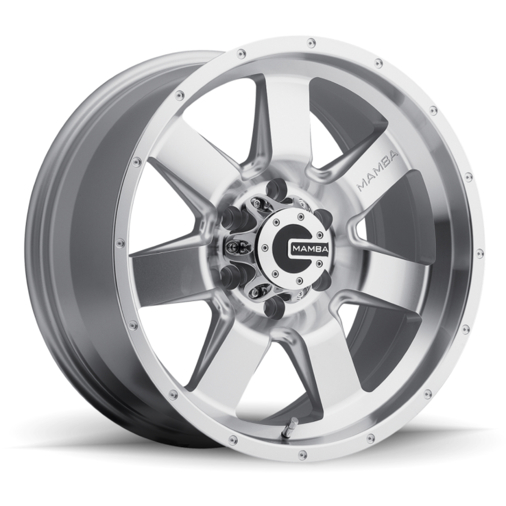 Picture of Mamba M14 17x9 6x139-7 ET12 Machined Face Silver - Drill Holes