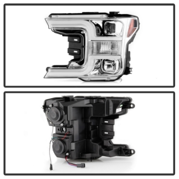 Picture of Spyder Signature Ford F150 18-19 Halogen Model Projector Headlights - Chrome PRO-YD-FF15018-LB-C