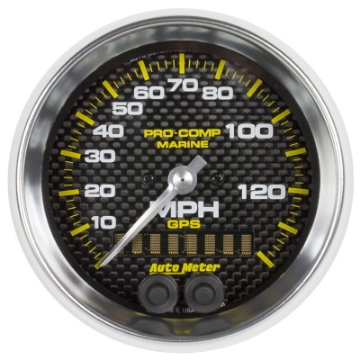 Picture of Autometer Gauge GPS Speedometer 3-3-8in 140 MPH Marine Carbon Fiber Gauge