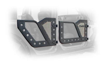 Picture of DV8 Offroad Jeep 18+ Wrangler JL - 20+ Gladiator JT Rear Rock Doors w- Perforated Aluminum Mesh