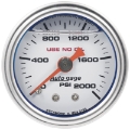 Picture of Autometer AutoGage 1-5in Liquid Filled Mechanical 0-2000 PSI Fuel Pressure Gauge - White