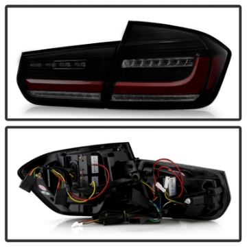 Picture of Spyder BMW 3 Series F30 2012-2018 Full LED Tail Lights ALT-YD-BMWF3012-SEQ-BSM - Black Smoke