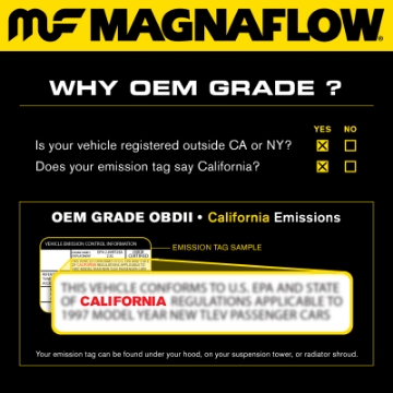 Picture of MagnaFlow 17-19 Ford Escape L4 OEM Underbody Rear Direct Fit CARB Compliant Catalytic Converter