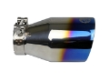 Picture of aFe Mach Force XP 304 Stainless Steel Clamp-On Exhaust Tip 2-5in Inlet - 4in Outlet - Blue Flame