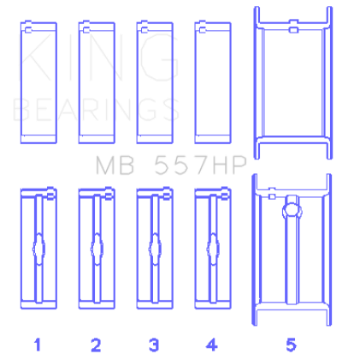 Picture of King Engine Bearings General Motors 75+ 262-267-302-307-327-327-350 Main Bearing Set