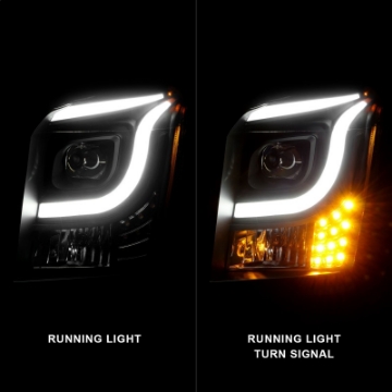 Picture of ANZO 15-17 GMC Yukon-Yukon XL Projector Headlights Black Housing-Clear Lens w- Light Bars