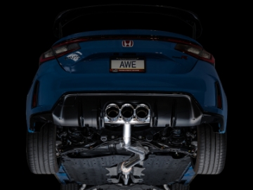 Picture of AWE Tuning 2023 Honda Civic Type R FL5 Track Edition Exhaust w- Triple Chrome Silver Tips