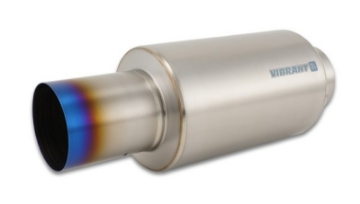Picture of Vibrant Titanium Muffler w-Straight Cut Burnt Tip 4in Inlet - 4in Outlet