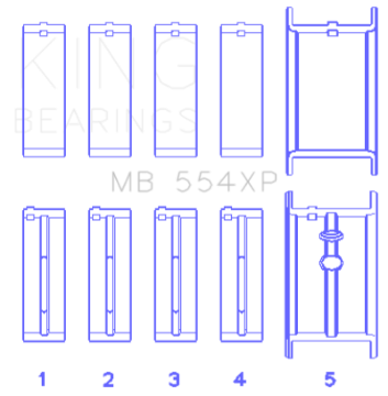 Picture of King Engine Bearings Chevrolet 265-283-302-327 V8 Main Bearing Set