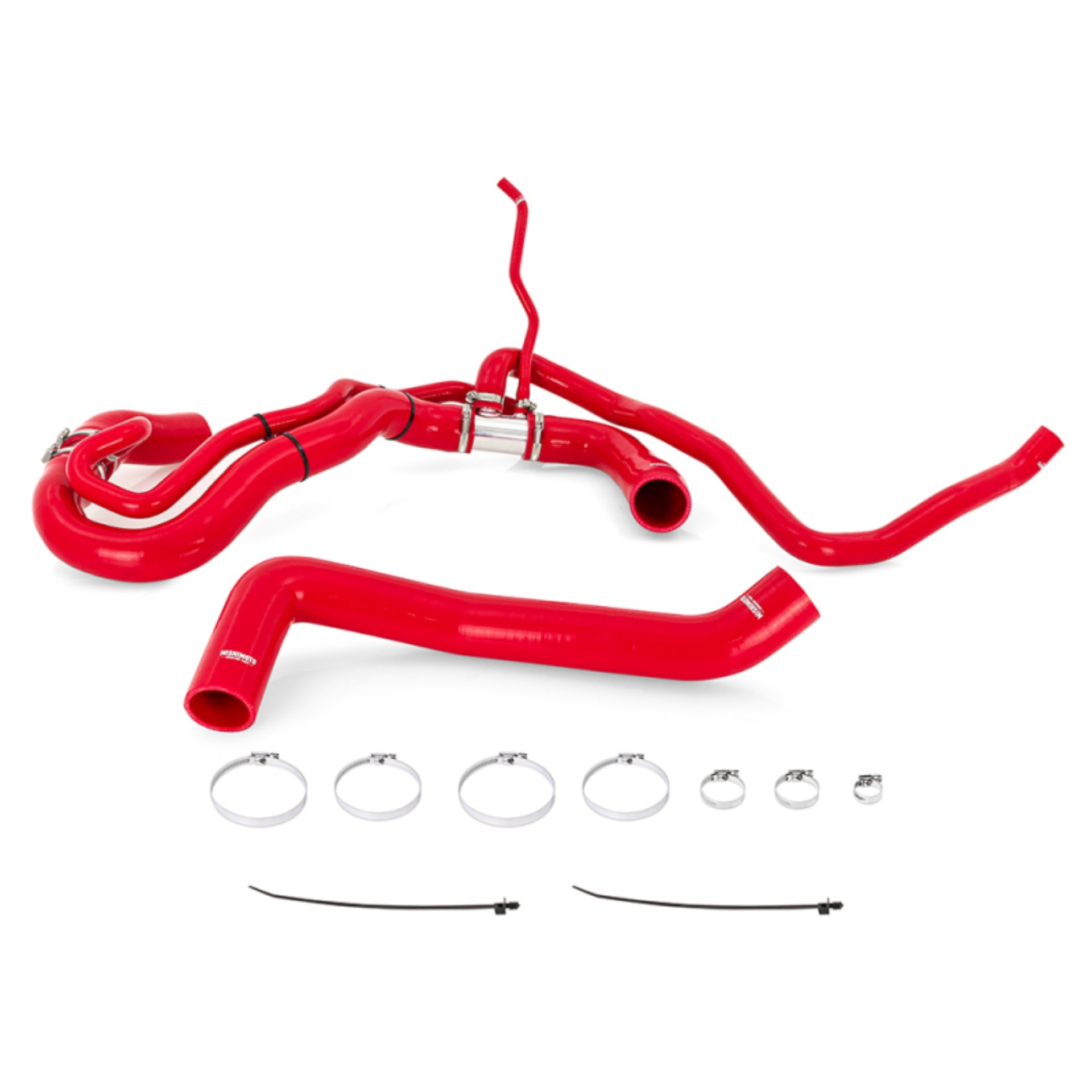 Picture of Mishimoto 17-19 Chevrolet Duramax 6-6L L5P Red Silicone Radiator Hose Kit