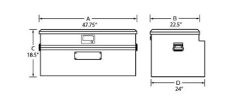 Picture of Tradesman Aluminum Flush Mount Truck Tool Box Full-Wide 48in- - Brite