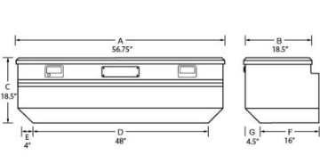 Picture of Tradesman Aluminum Flush Mount Truck Tool Box 56in- - Brite