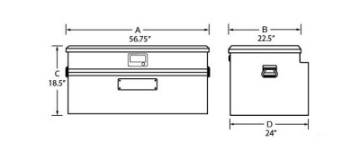 Picture of Tradesman Aluminum Flush Mount Truck Tool Box Full-Wide 56in- - Black