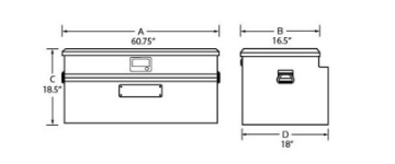 Picture of Tradesman Aluminum Flush Mount Truck Tool Box Full-Slim Line 60in- - Black