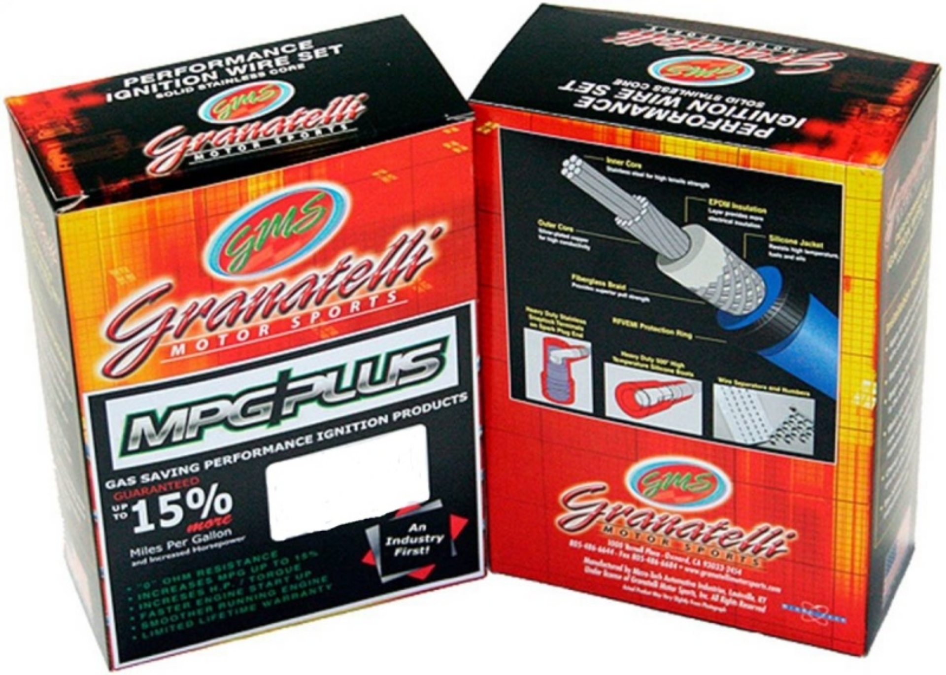 Picture of Granatelli 10-14 Ford 6-2L Perf Wire Set w-Inserts-Blue Hi-Temp Jacket-Black Fire Sleeve