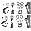 Picture of Granatelli 3-0in Alum Mild Steel Electronic Dual Slip Fit Exhaust Cutout w-Band Clamps