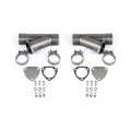 Picture of Granatelli 3-0in Aluminized Mild Steel Manual Dual Exhaust Cutout w-Slip Fit & Band Clamps