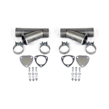 Picture of Granatelli 4-0in Aluminized Mild Steel Manual Dual Exhaust Cutout w-Slip Fit & Band Clamps