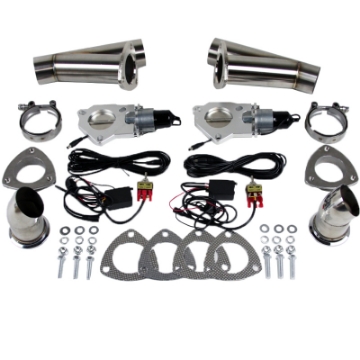 Picture of Granatelli 3-0in Stainless Steel Electronic Dual Exhaust Cutout