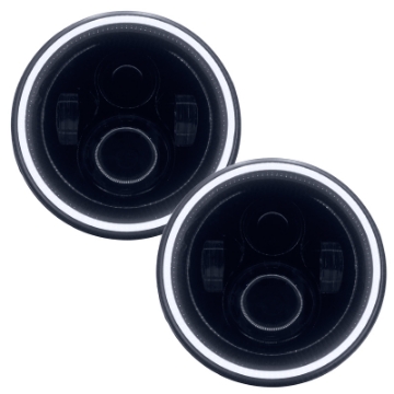 Picture of Oracle 7in High Powered LED Headlights - Black Bezel - White