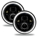Picture of Oracle 7in High Powered LED Headlights - Black Bezel - White