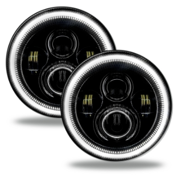 Picture of Oracle 7in High Powered LED Headlights - Black Bezel - White