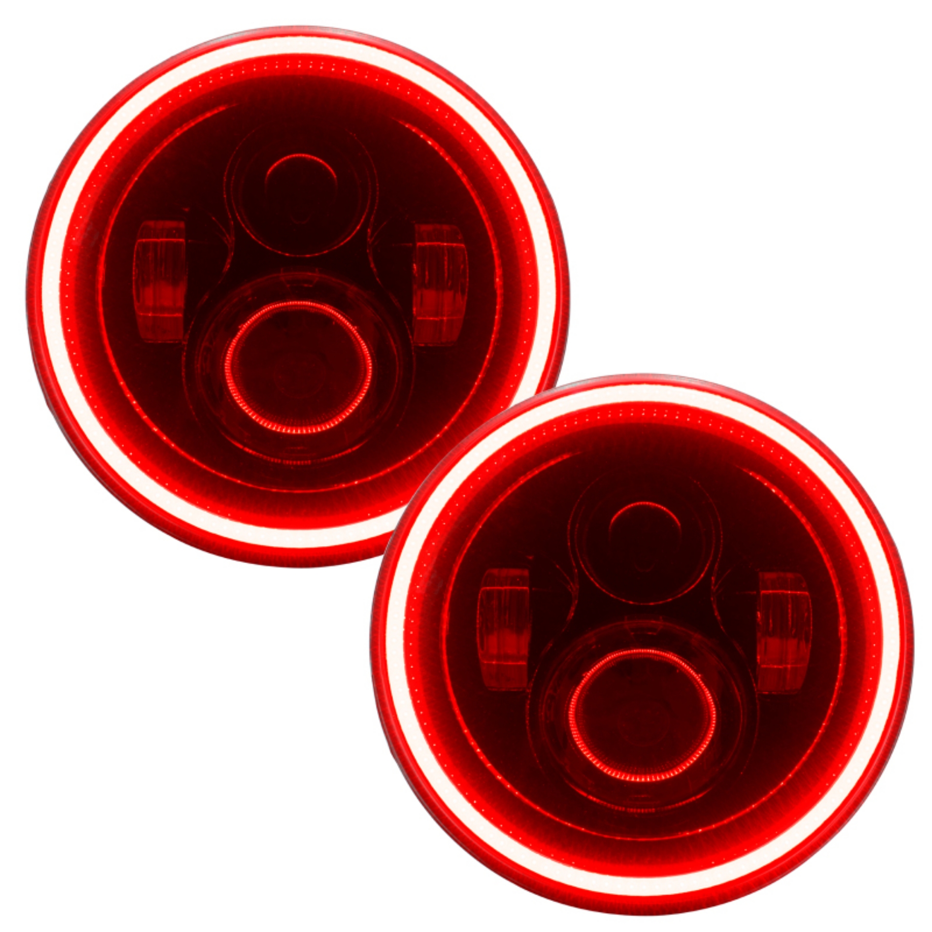 Picture of Oracle 7in High Powered LED Headlights - Black Bezel - Red