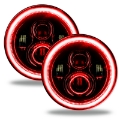 Picture of Oracle 7in High Powered LED Headlights - Black Bezel - Red