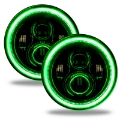 Picture of Oracle 7in High Powered LED Headlights - Black Bezel - Green
