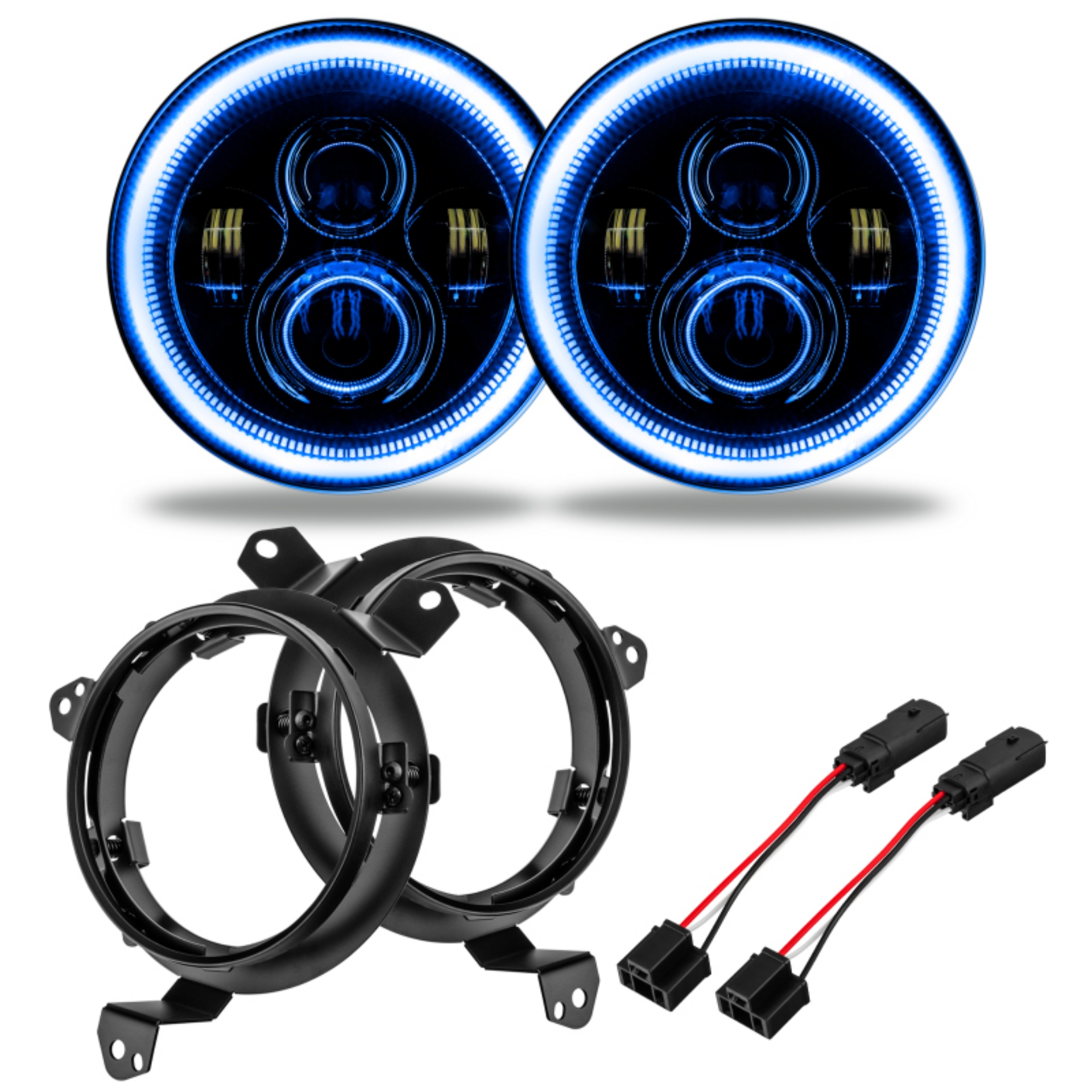 Picture of Oracle Jeep Wrangler JL-Gladiator JT 7in- High Powered LED Headlights Pair - Blue