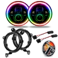 Picture of Oracle Jeep Wrangler JL-Gladiator JT 7in- High Powered LED Headlights Pair ColorSHIFT