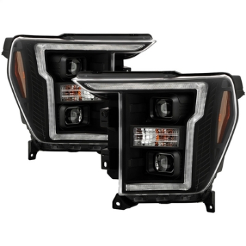 Picture of Spyder Signature 20-21 Ford F150 Halogen Model Proj- Headlights - Black PRO-YD-FF15021HALSI-BK
