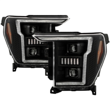 Picture of Spyder Signature 20-21 Ford F150Halogen Model Proj- Headlights - BlackPRO-YD-FF15021HALSI-SEQ-BK