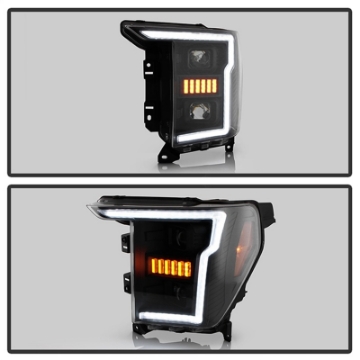 Picture of Spyder Signature 20-21 Ford F150Halogen Model Proj- Headlights - BlackPRO-YD-FF15021HALSI-SEQ-BK