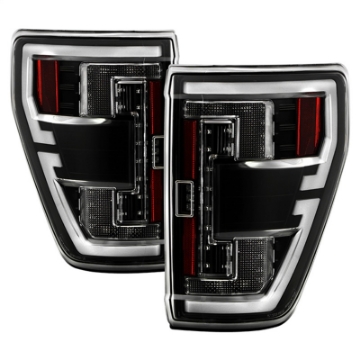 Picture of Spyder 21-23 Ford F150 Factory Halogen Light Bar LED Tail Lights - Black ALT-YD-FF15021HAL-BK